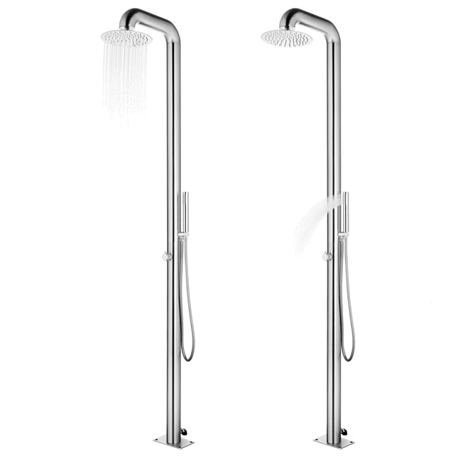 havebruser med brun bund 230 cm rustfrit stål