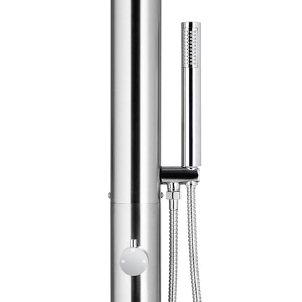 havebruser med brun bund 230 cm rustfrit stål