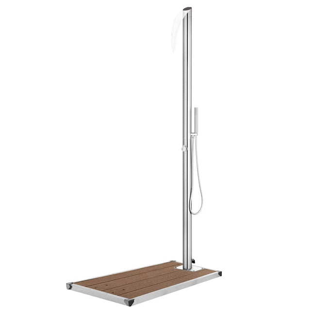 havebruser med brun bund 225 cm rustfrit stål