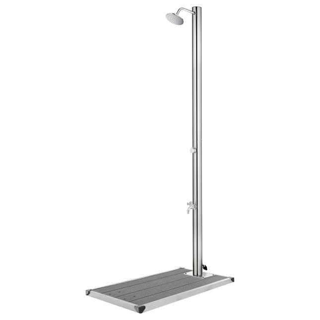 havebruser med grå bund 220 cm rustfrit stål