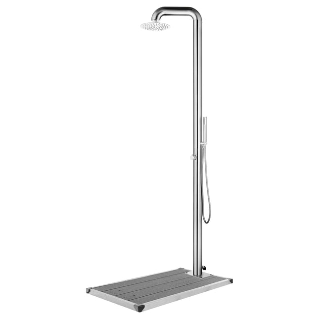 havebruser med grå bund 230 cm rustfrit stål