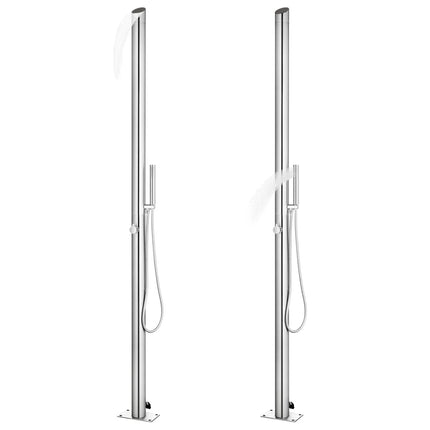 havebruser med grå bund 225 cm rustfrit stål