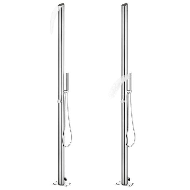 havebruser med grå bund 225 cm rustfrit stål