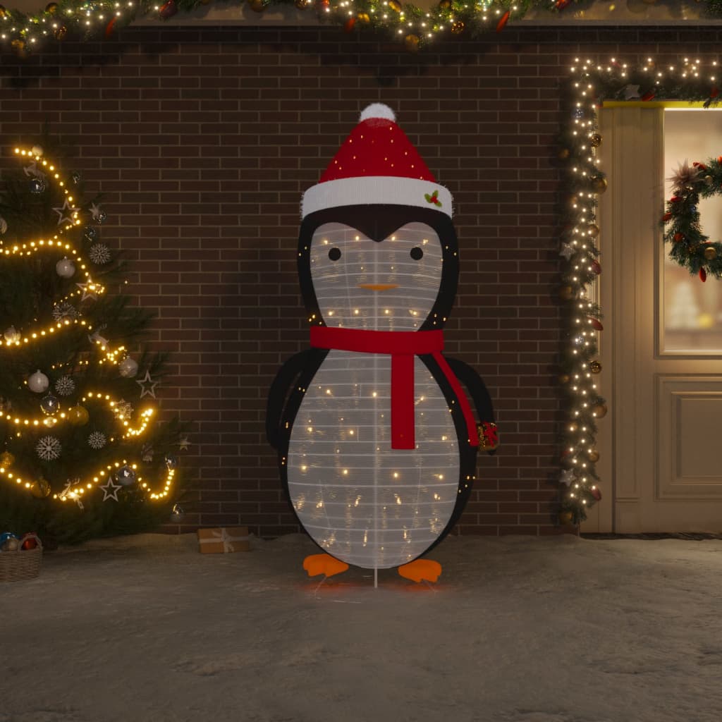 dekorativ julepingvin m. LED-lys 180 cm luksuriøst stof billede