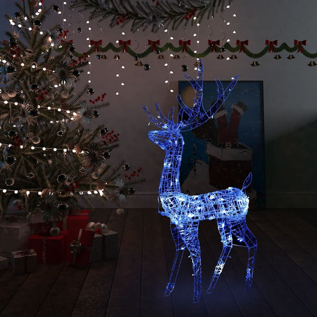 juledekoration rensdyr 140 LED'er 128 cm akryl blå