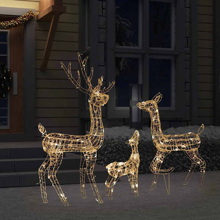 juledekoration rensdyrfamilie 300 LED'er akryl varm hvid
