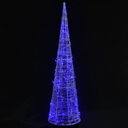 dekorativ lyspyramide LED 120 cm akryl blå