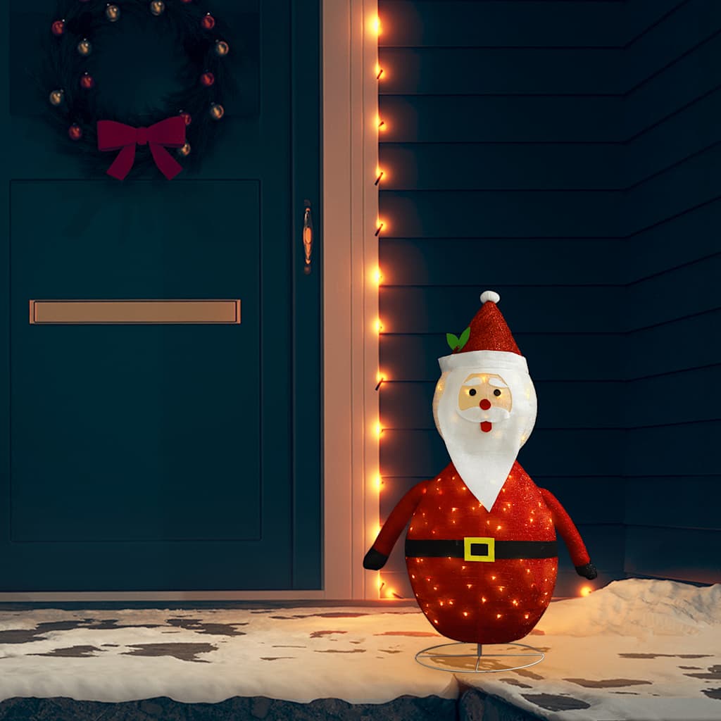 dekorativ julemandsfigur m. LED-lys 90 cm luksuriøst stof billede