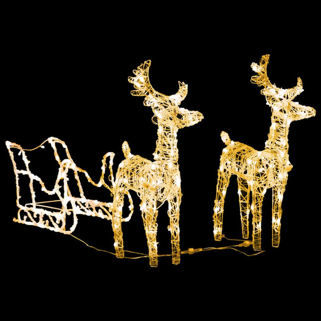rensdyr og kane julefigur 160 LED'er 130 cm akryl