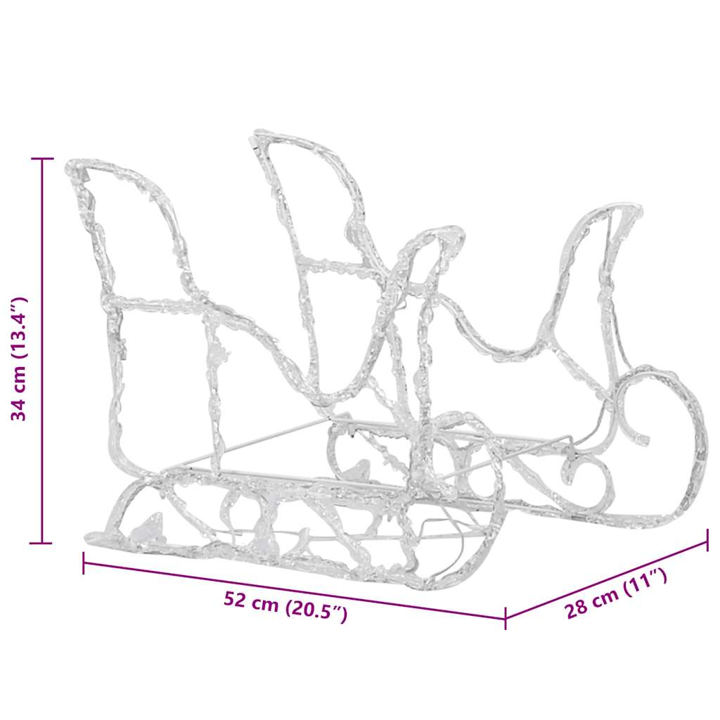rensdyr og kane julefigur 160 LED'er 130 cm akryl