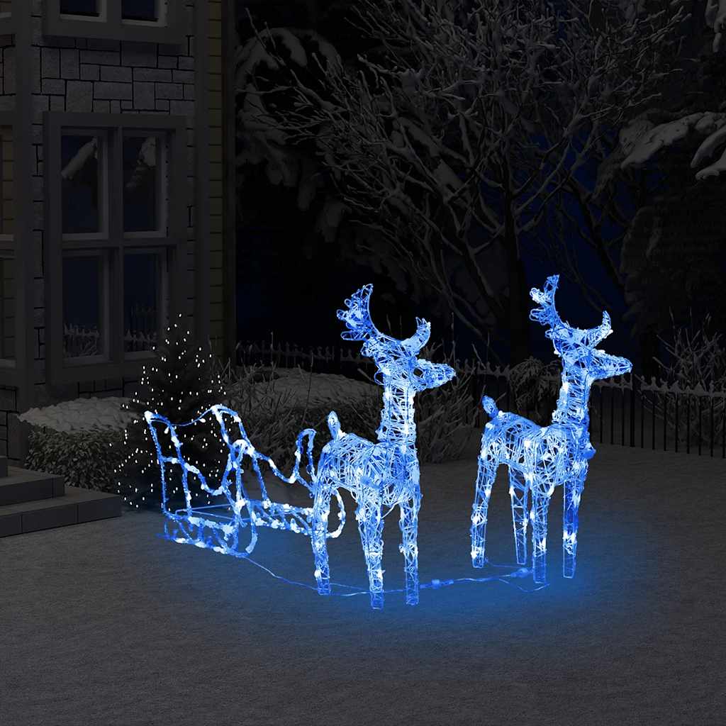 rensdyr og kane julefigur 160 LED'er 130 cm akryl