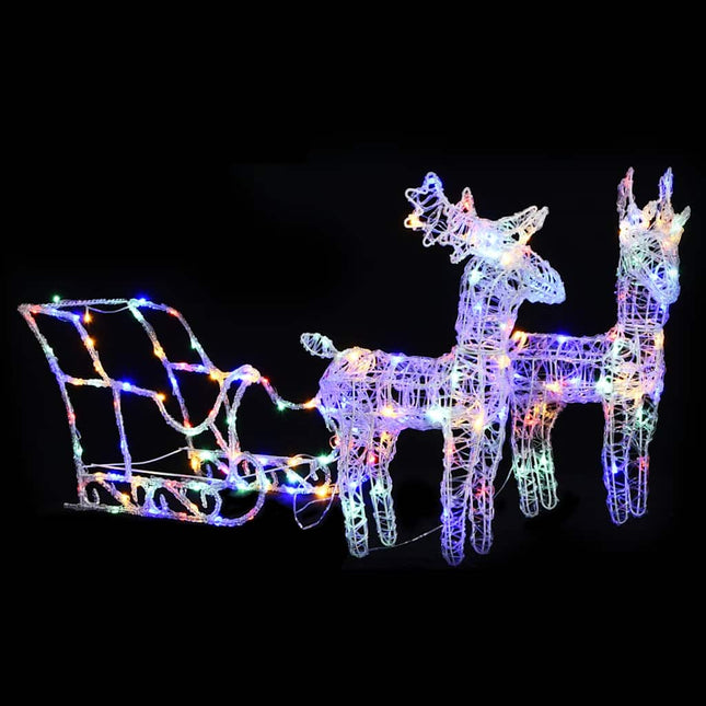 rensdyr og kane julefigur 160 LED'er 130 cm akryl