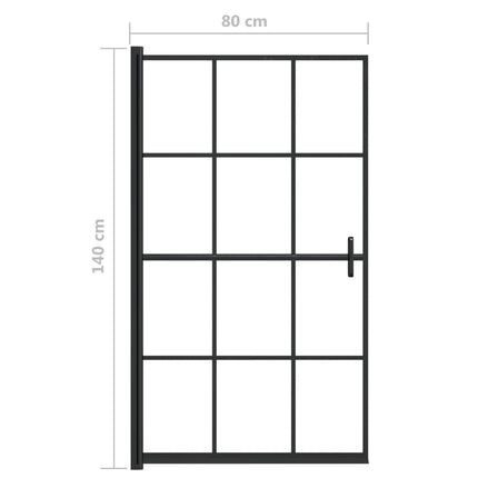 bruseafskærmning 80x140 cm sikkerhedsglas sort