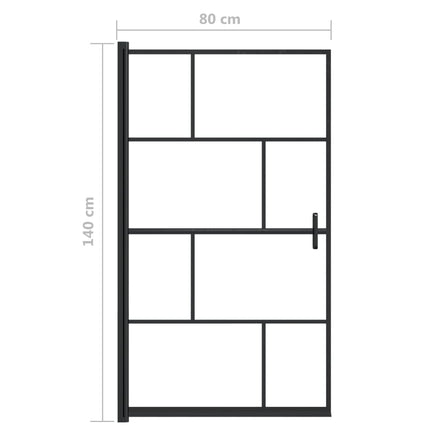 bruseafskærmning 80x140 cm sikkerhedsglas sort