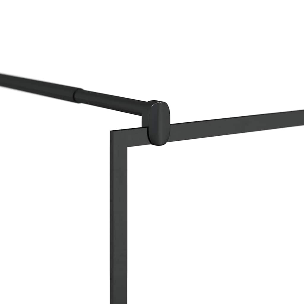 brusevæg 80x195 cm klart ESG-glas sort