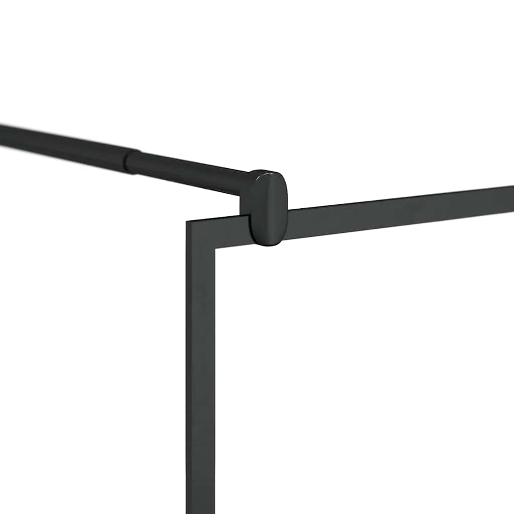 brusevæg 90x195 cm klart sikkerhedsglas sort