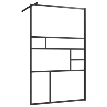 brusevæg 100x195 cm klart sikkerhedsglas sort