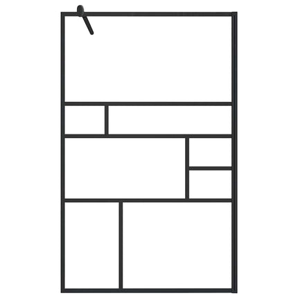 brusevæg 100x195 cm klart sikkerhedsglas sort