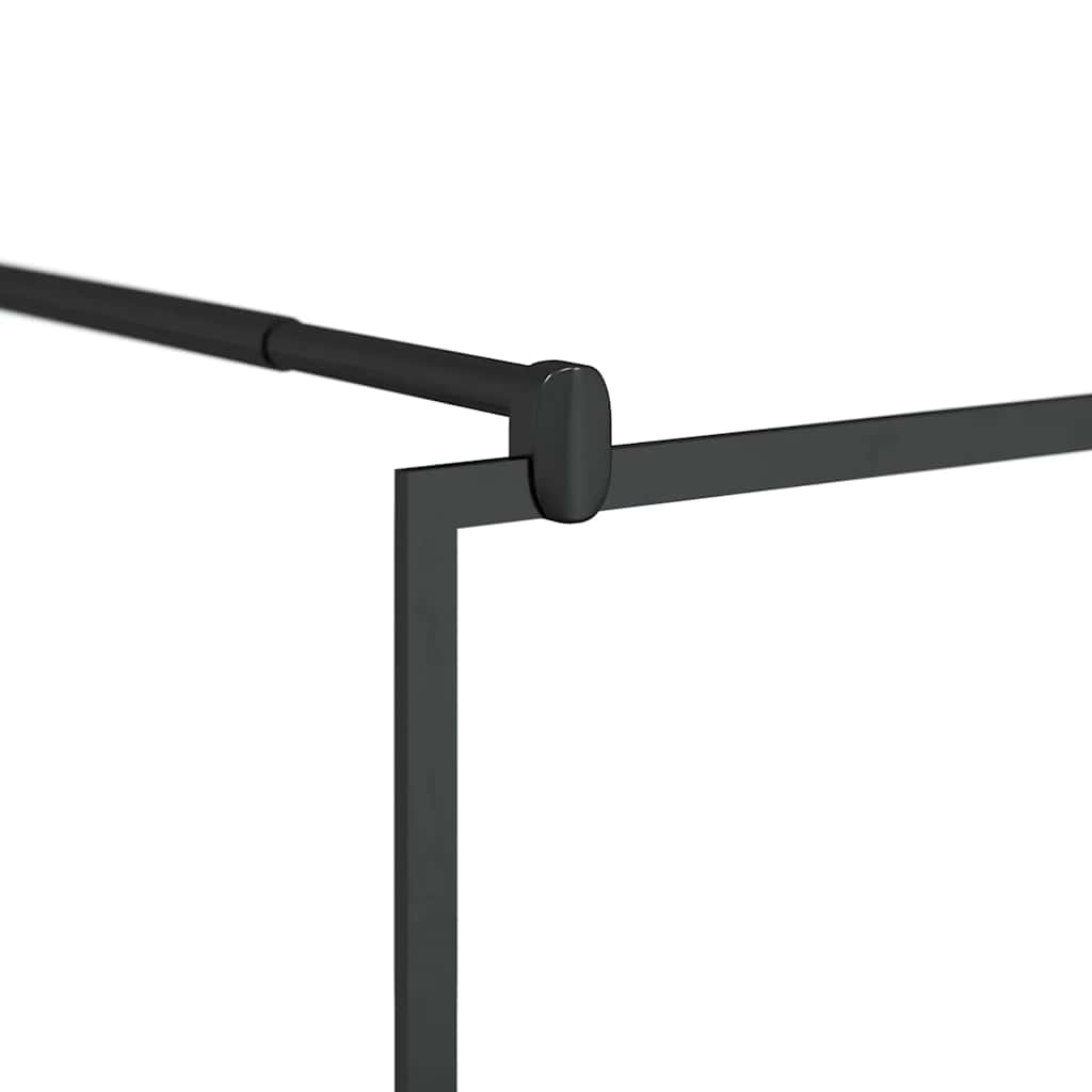 brusevæg 100x195 cm klart sikkerhedsglas sort