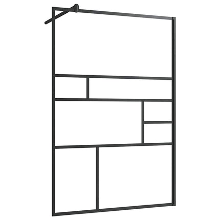 brusevæg 115x195 cm klart sikkerhedsglas sort