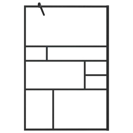 brusevæg 115x195 cm klart sikkerhedsglas sort