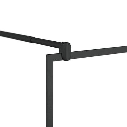brusevæg 115x195 cm klart sikkerhedsglas sort