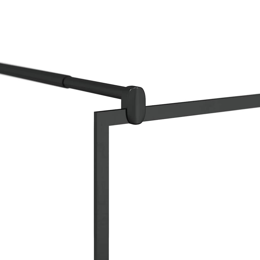 brusevæg 115x195 cm klart sikkerhedsglas sort