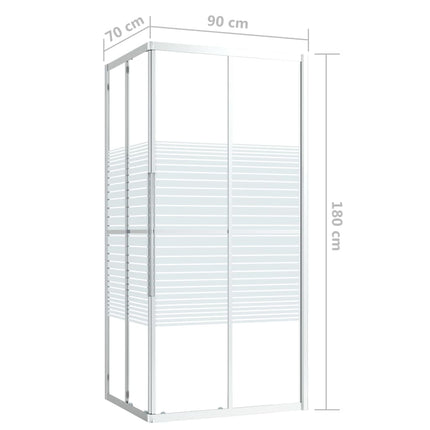 brusekabine 90x70x180 cm sikkerhedsglas