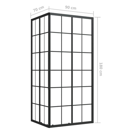 brusekabine 90x70x180 cm sikkerhedsglas