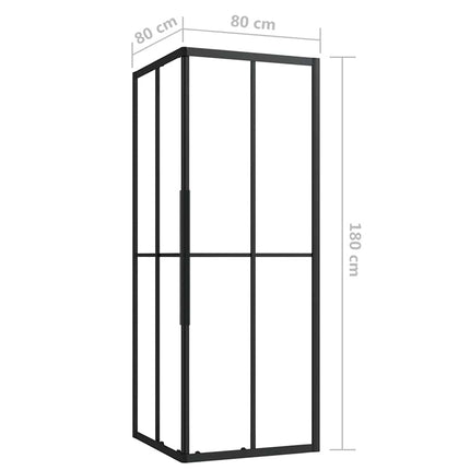brusekabine 80x80x180 cm sikkerhedsglas