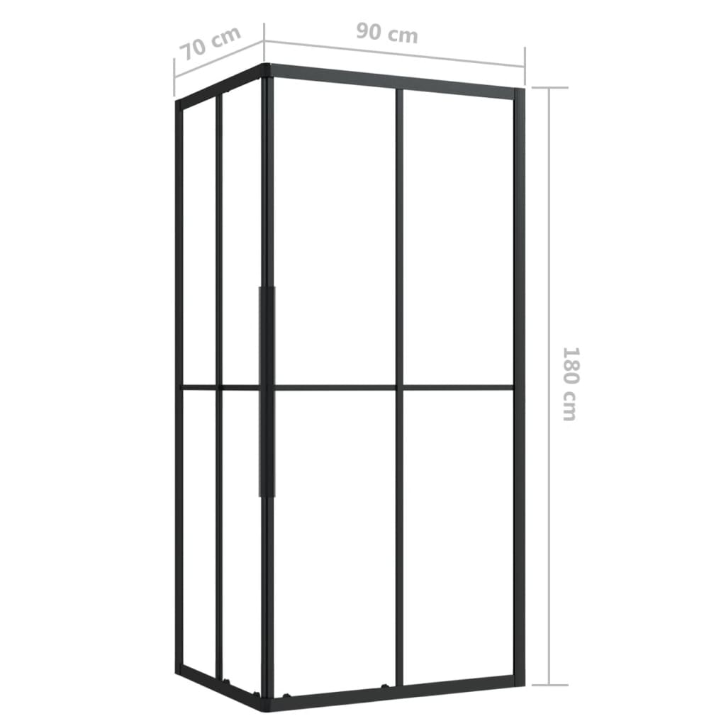 brusekabine 90x70x180 cm sikkerhedsglas