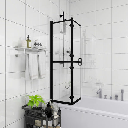foldbar brusekabine 100x140 cm sikkerhedsglas sort