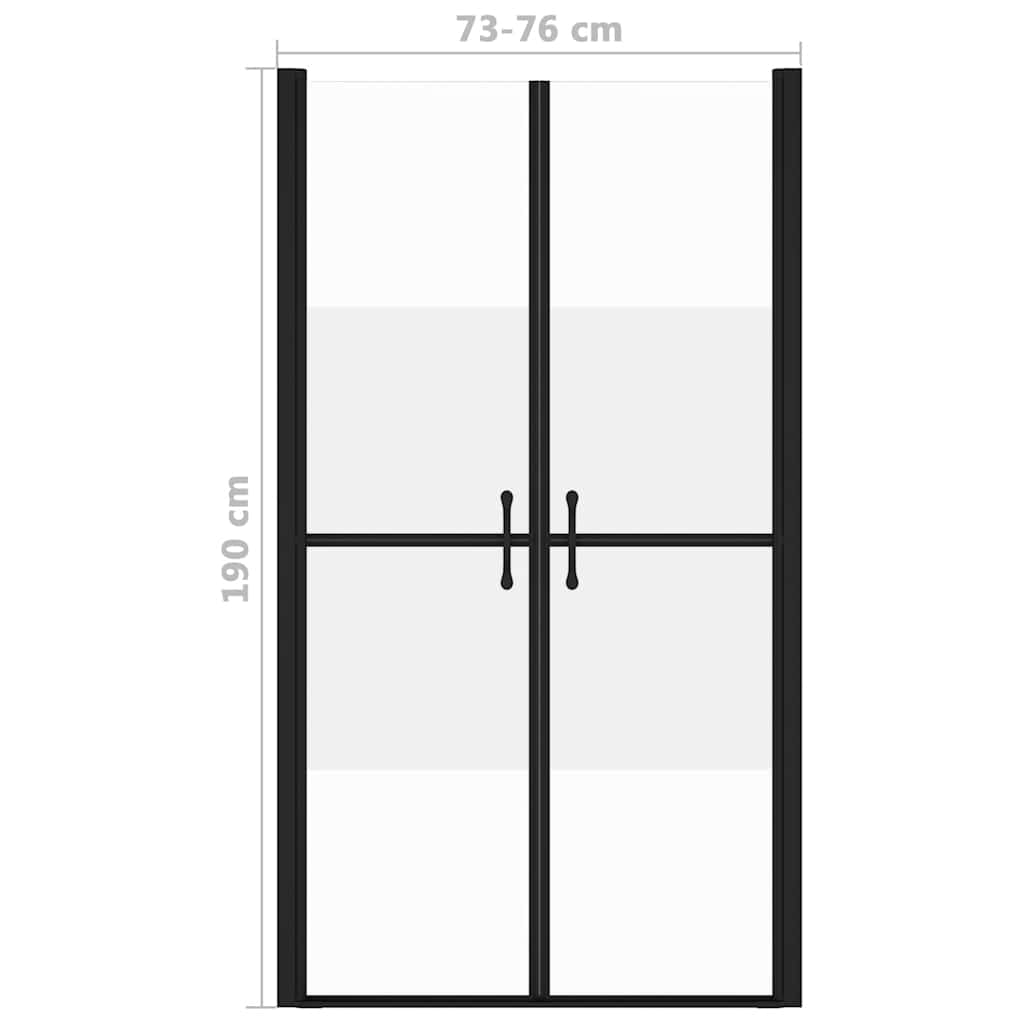 brusedør (73-76)x190 cm sikkerhedsglas delvist matteret