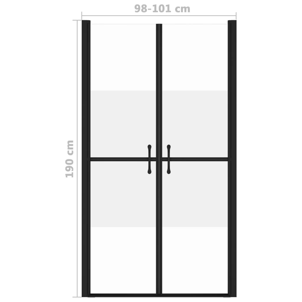 brusedør (98-101)x190 cm sikkerhedsglas delvist matteret