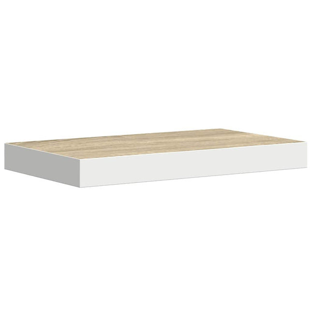 væghylde 40x23,5x3,8 cm MDF egetræsfarve og hvid