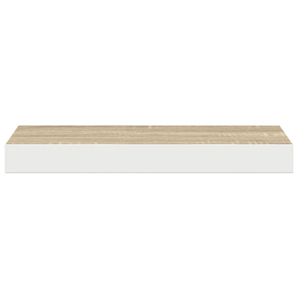 væghylde 40x23,5x3,8 cm MDF egetræsfarve og hvid