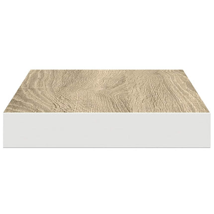 væghylde 40x23,5x3,8 cm MDF egetræsfarve og hvid