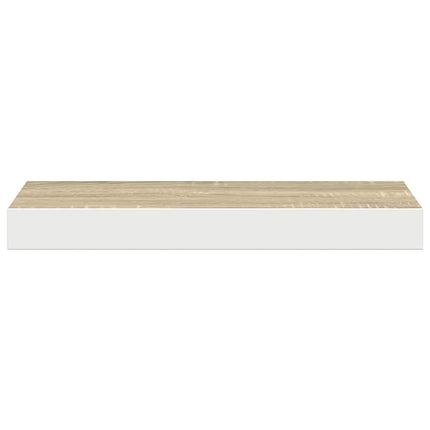 væghylder 2 stk. 50x23,5x3,8 cm MDF egetræsfarve og hvid