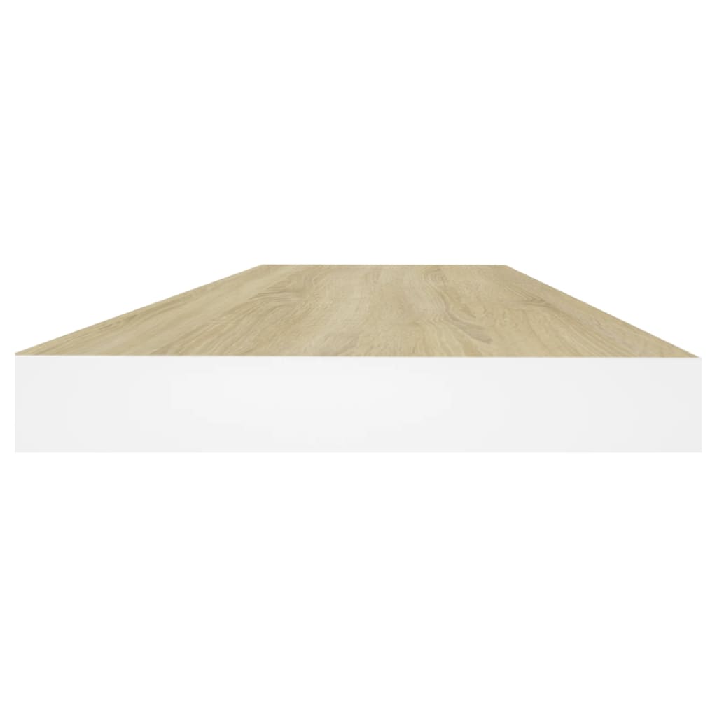 væghylde 60x23,5x3,8 cm MDF egetræsfarve og hvid