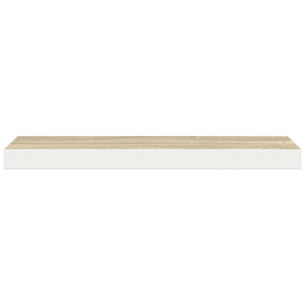 væghylde 60x23,5x3,8 cm MDF egetræsfarve og hvid