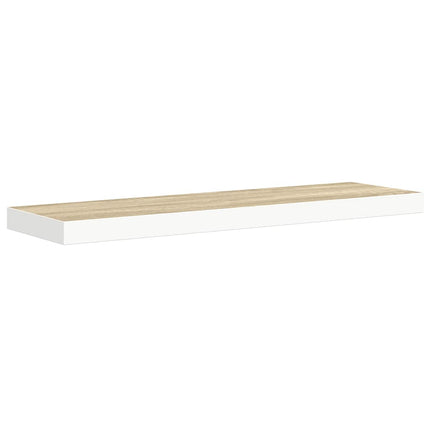 væghylder 2 stk. 80x23,5x3,8 cm MDF egetræsfarve og hvid