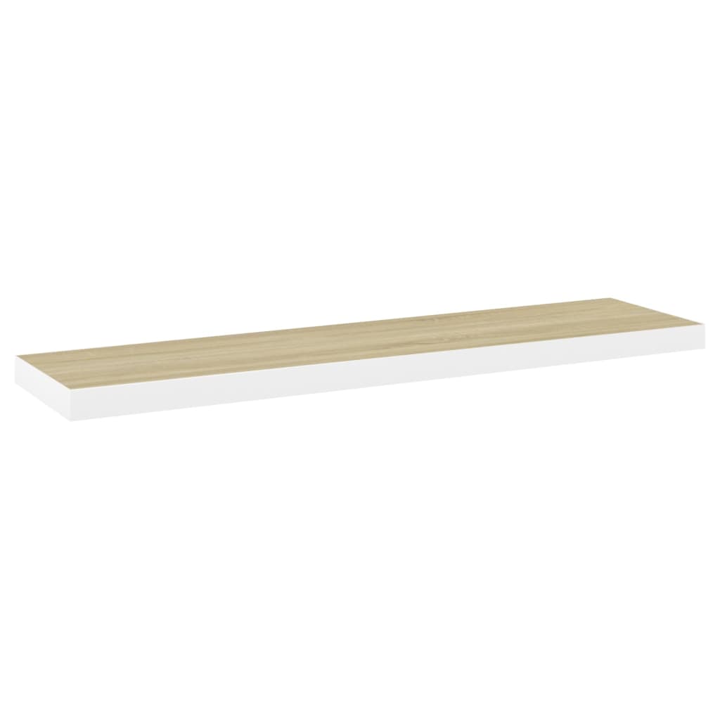 svævehylder 4 stk. 90x23,5x3,8 cm MDF egetræsfarve og hvid