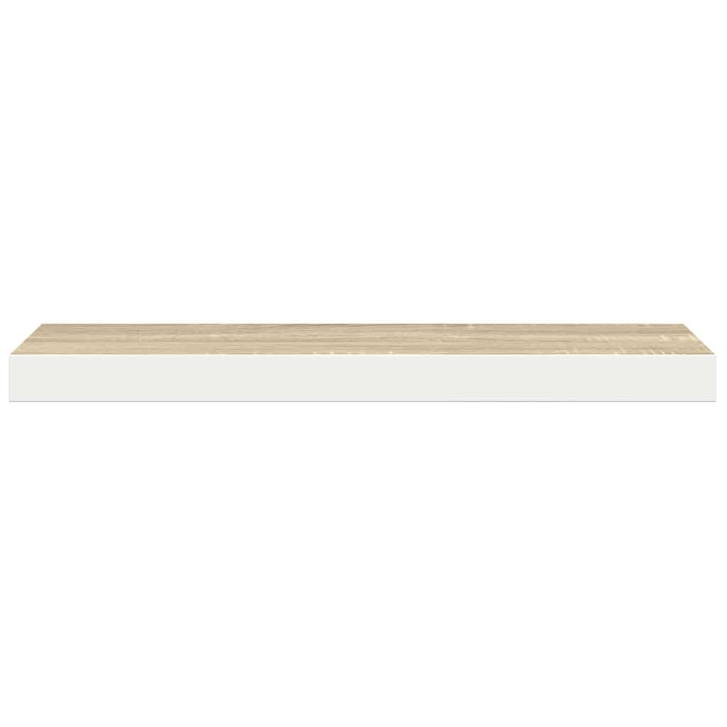 svævehylder 4 stk. 90x23,5x3,8 cm MDF egetræsfarve og hvid