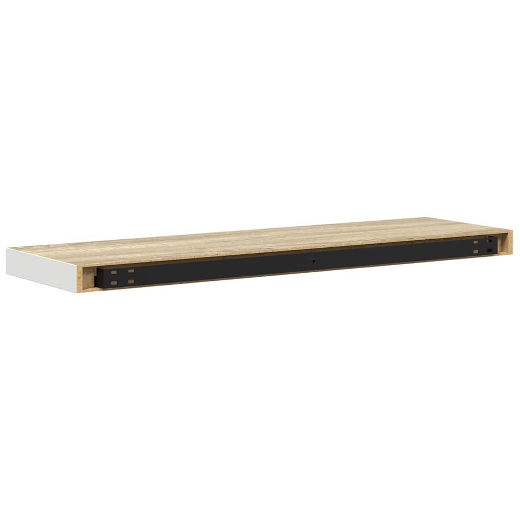 svævehylder 4 stk. 90x23,5x3,8 cm MDF egetræsfarve og hvid