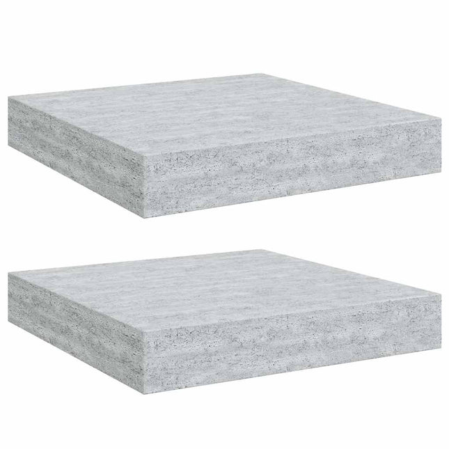 væghylder 2 stk. 23x23,5x3,8 cm MDF betongrå