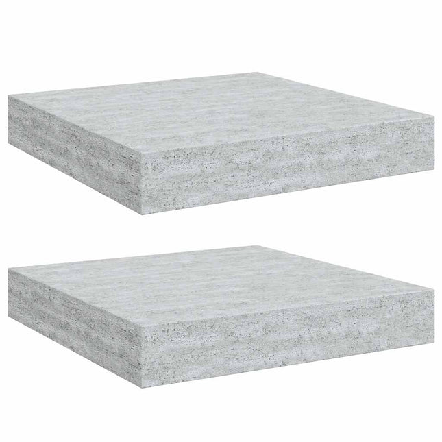 væghylder 2 stk. 23x23,5x3,8 cm MDF betongrå