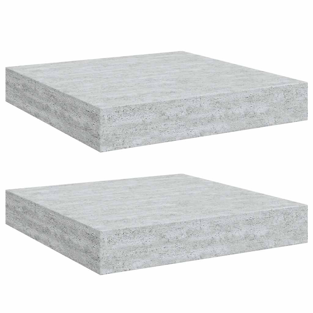 væghylder 2 stk. 23x23,5x3,8 cm MDF betongrå