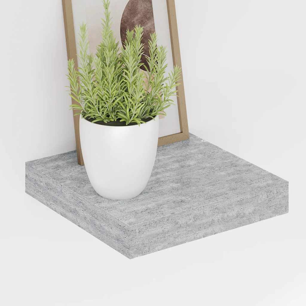 væghylder 2 stk. 23x23,5x3,8 cm MDF betongrå