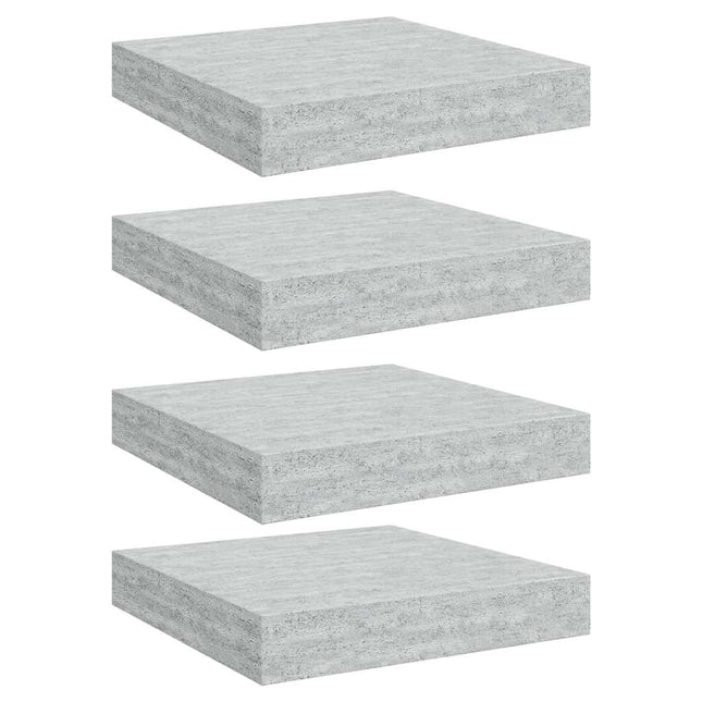 væghylder 4 stk. 23x23,5x3,8 cm MDF betongrå