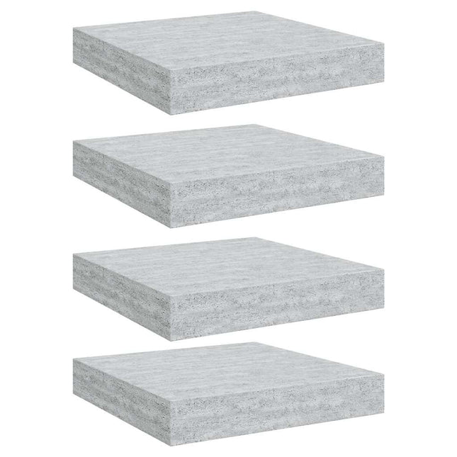 væghylder 4 stk. 23x23,5x3,8 cm MDF betongrå